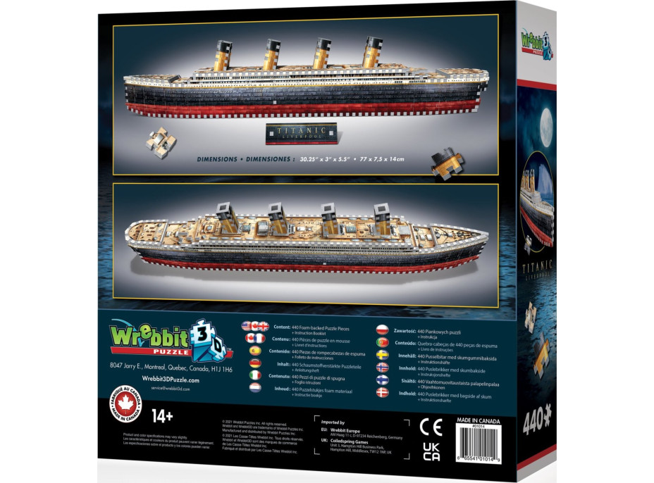 WREBBIT 3D puzzle Titanic 440 dielikov