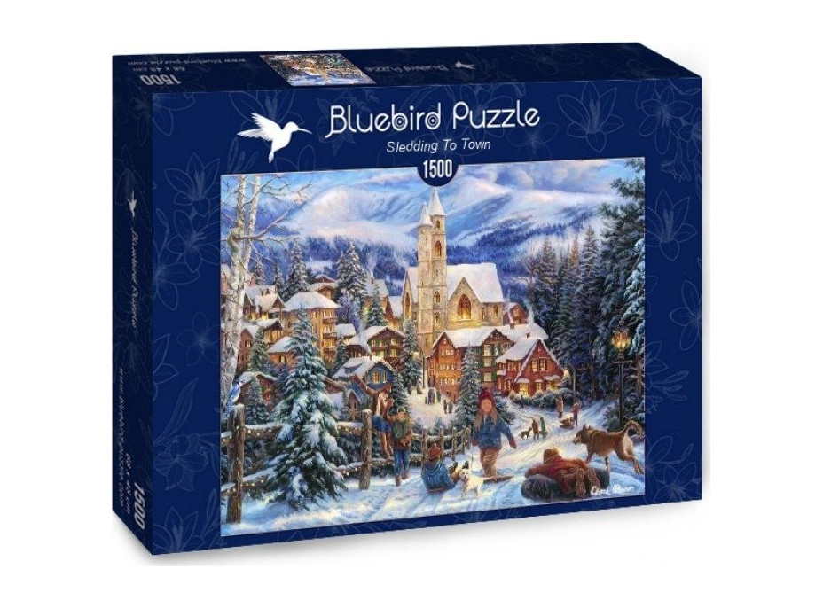 BLUEBIRD Puzzle Sánkovanie pri meste 1500 dielikov