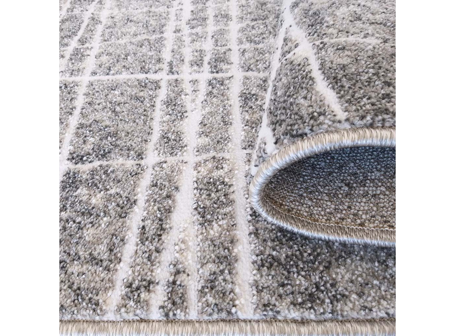 Kusový koberec MAGNE - biele linky - šedý