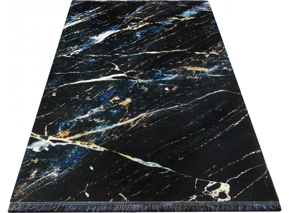 Kusový koberec BLACK and GOLD Marble - černý/zlatý