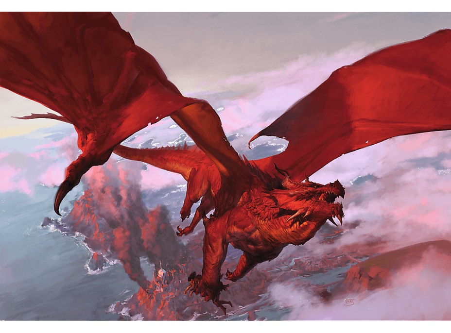 Trefl Wood Craft Origin puzzle Dungeons&Dragons: Staroveký červený drak 501 dielikov