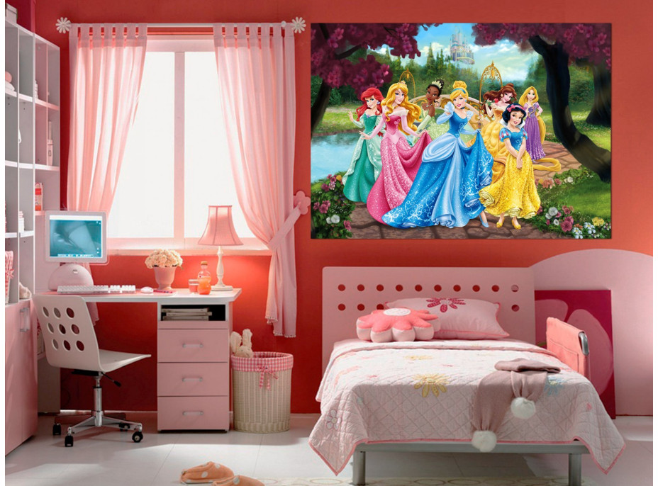 Detská fototapeta DISNEY - Princezné pri rybníku - 155x110 cm