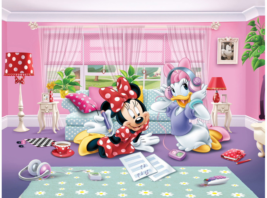 Detská fototapeta DISNEY - Minnie a Daisy počúvajú hudbu - 360x270 cm