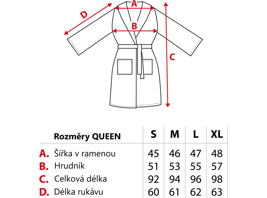 Dámsky župan QUEEN - strieborný - veľkosť S