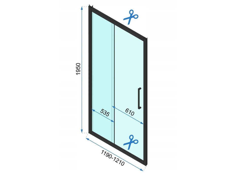 Sprchové dvere Rea RAPID slide 120 cm - zlaté brúsené