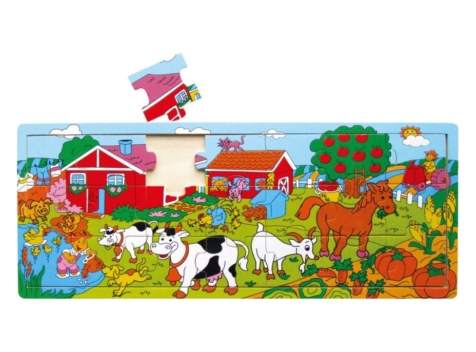 BABU Drevené puzzle Farma 21 dielikov