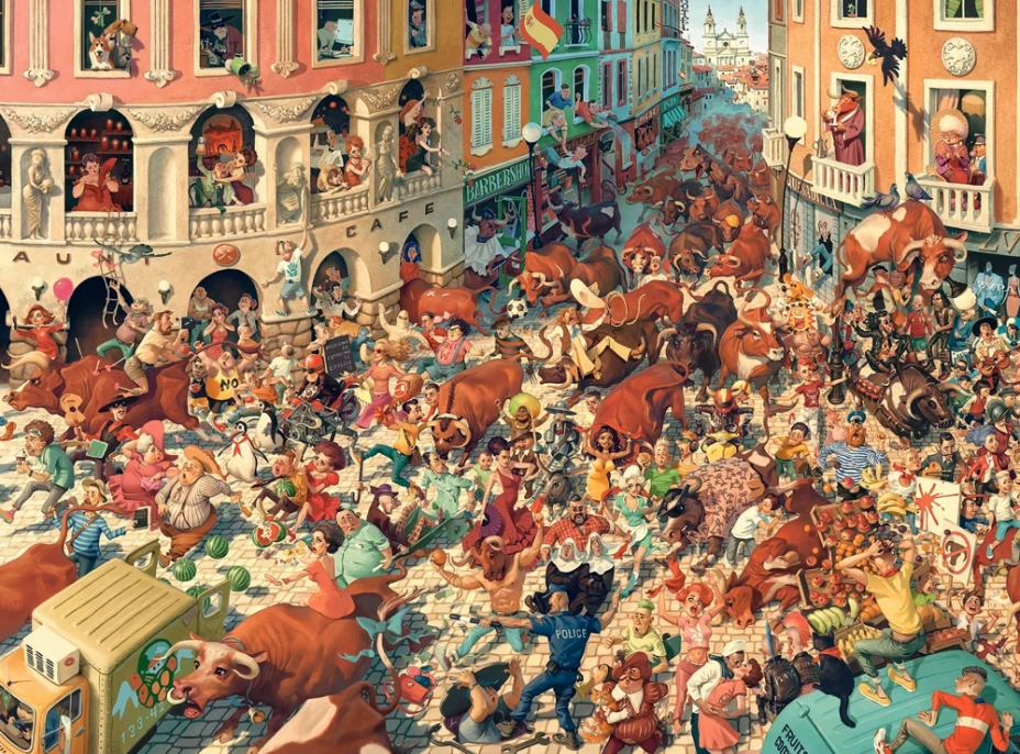 CASTORLAND Puzzle Art Collection: Býčie beh v Pamplone 3000 dielikov