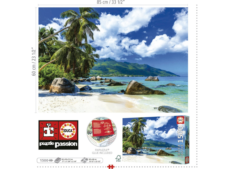 EDUCA Puzzle Seychelles 1500 dielikov