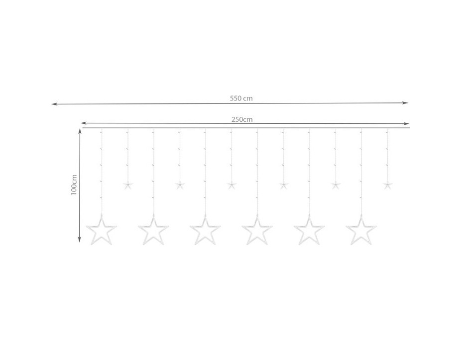 Svetelný záves Hviezdy - 138 LED - viacfarebná 31V