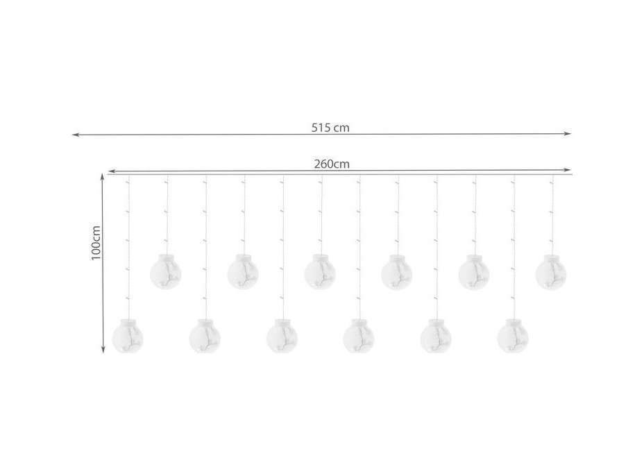 Svetelný záves Banky - 108 LED - studená biela 31V