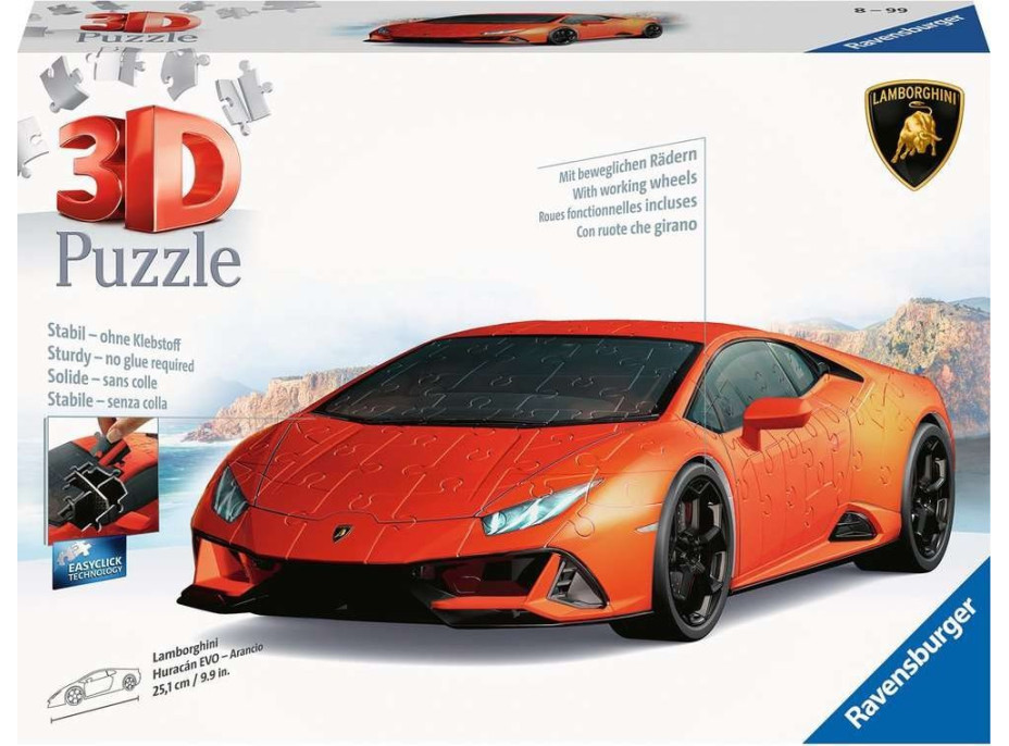 RAVENSBURGER 3D puzzle Lamborghini Huracán Evo oranžové 156 dielikov