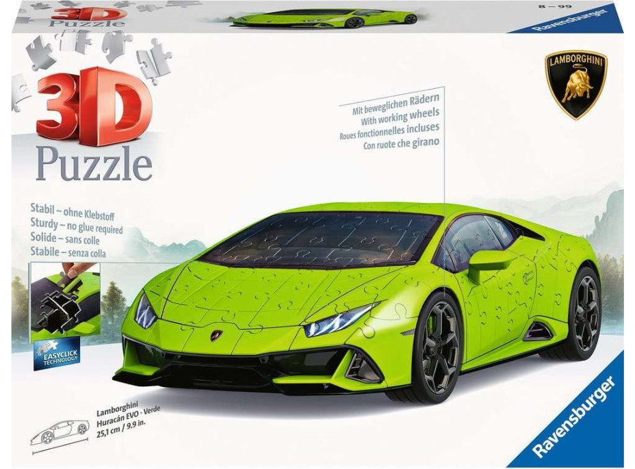 RAVENSBURGER 3D puzzle Lamborghini Huracán Evo zelené 156 dielikov