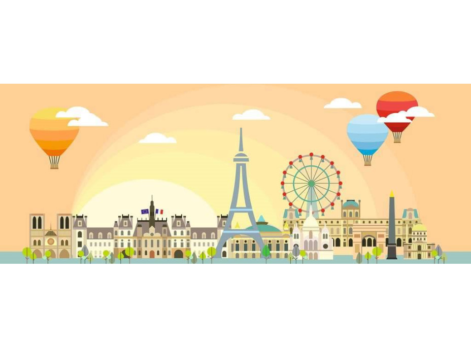 RAVENSBURGER Panoramatické puzzle Deň v Paríži 1000 dielikov