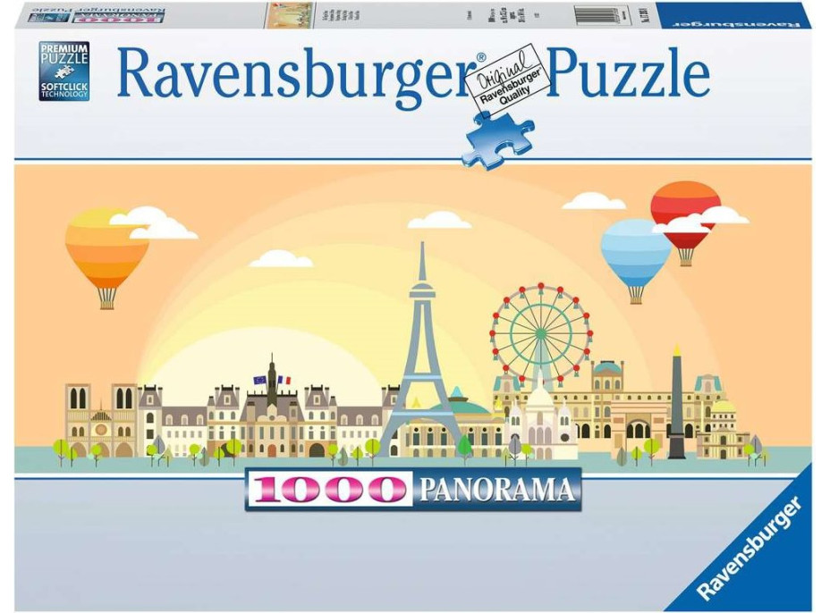 RAVENSBURGER Panoramatické puzzle Deň v Paríži 1000 dielikov