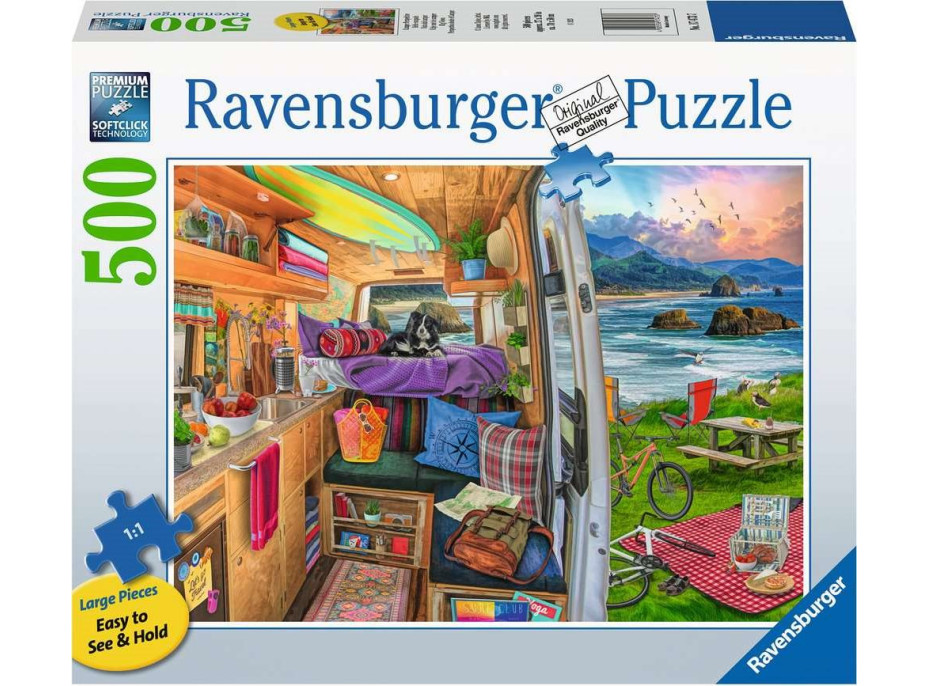 RAVENSBURGER Puzzle Pohľad z karavanu XXL 500 dielikov