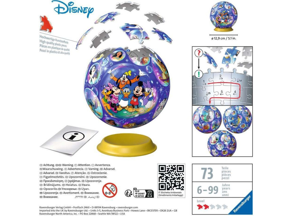 RAVENSBURGER Puzzleball Disney 73 dielikov
