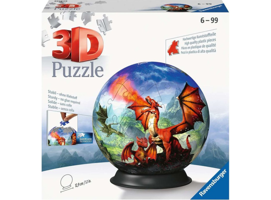 RAVENSBURGER Puzzleball Mystický drak 73 dielikov