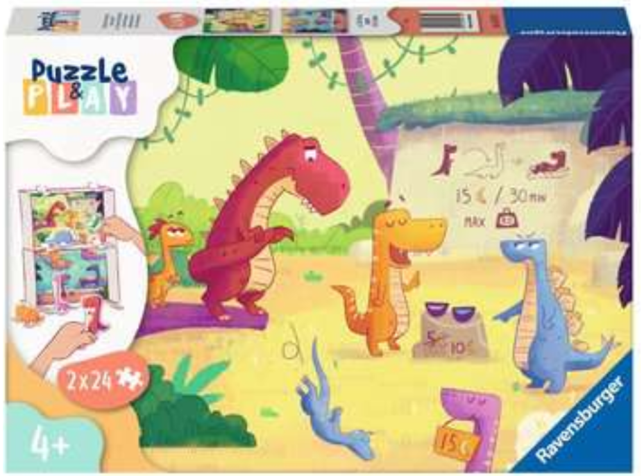 RAVENSBURGER Puzzle&Play: Dinosaurus 2x24 dielikov