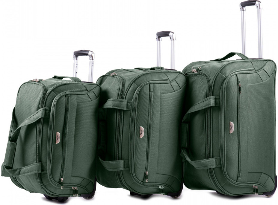 Moderné cestovné tašky CAPACITY - set S+M+L - zelené