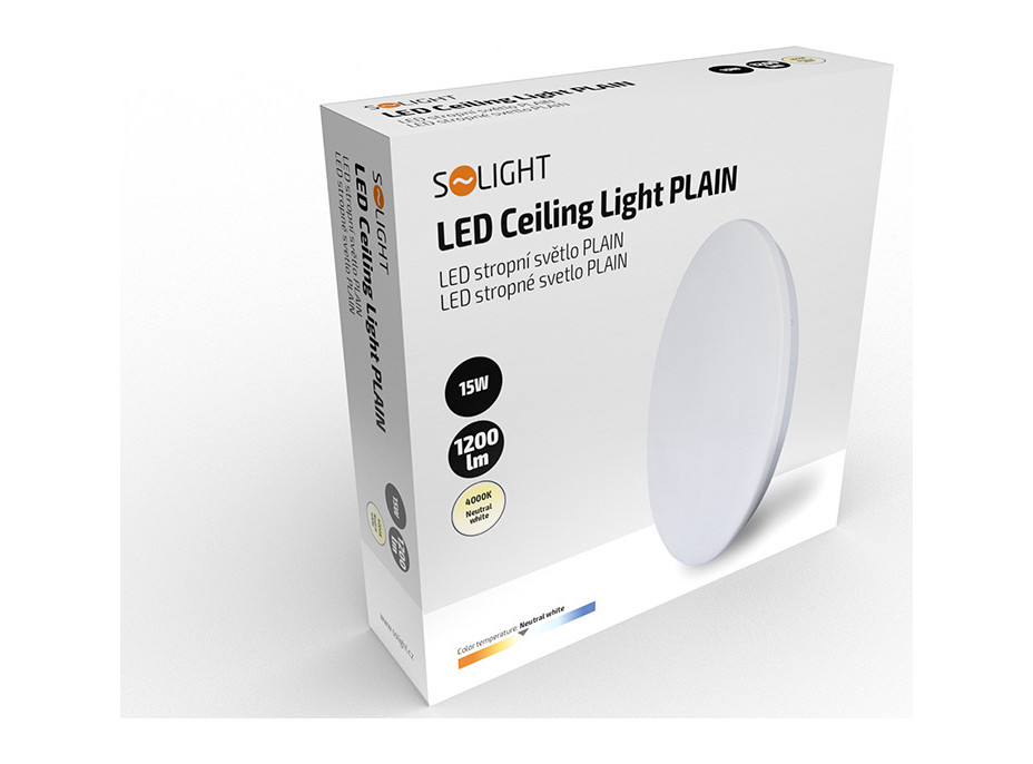 LED stropné svetlo Plain, 15W, 1200lm