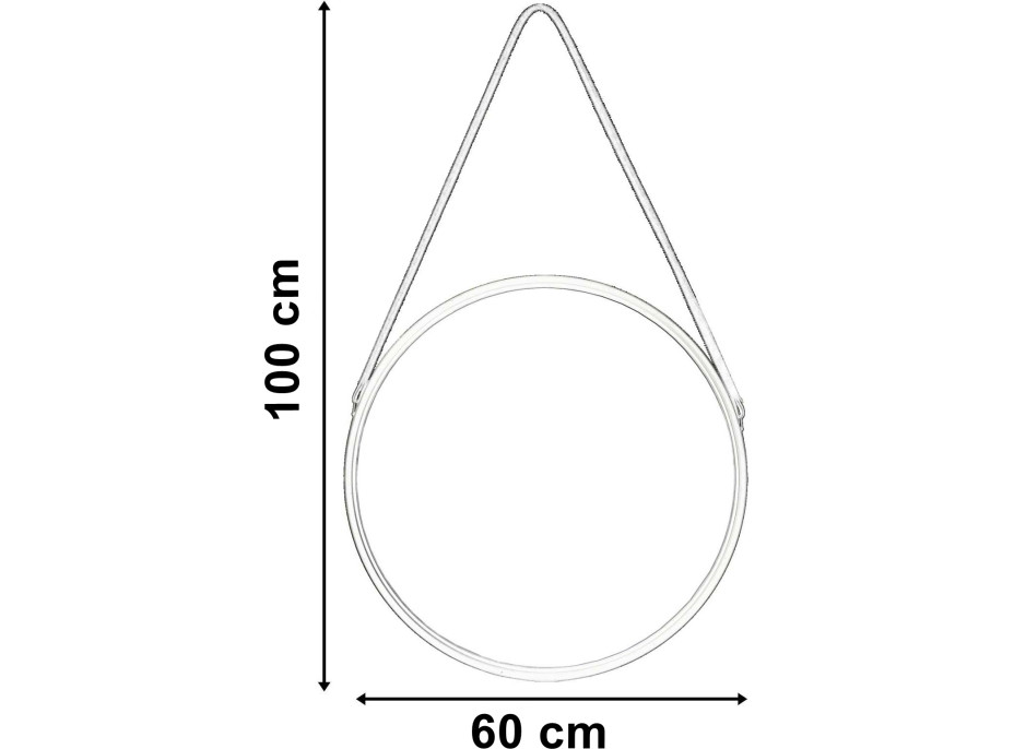 Čierne závesné okrúhle zrkadlo MIRAGE 60 cm