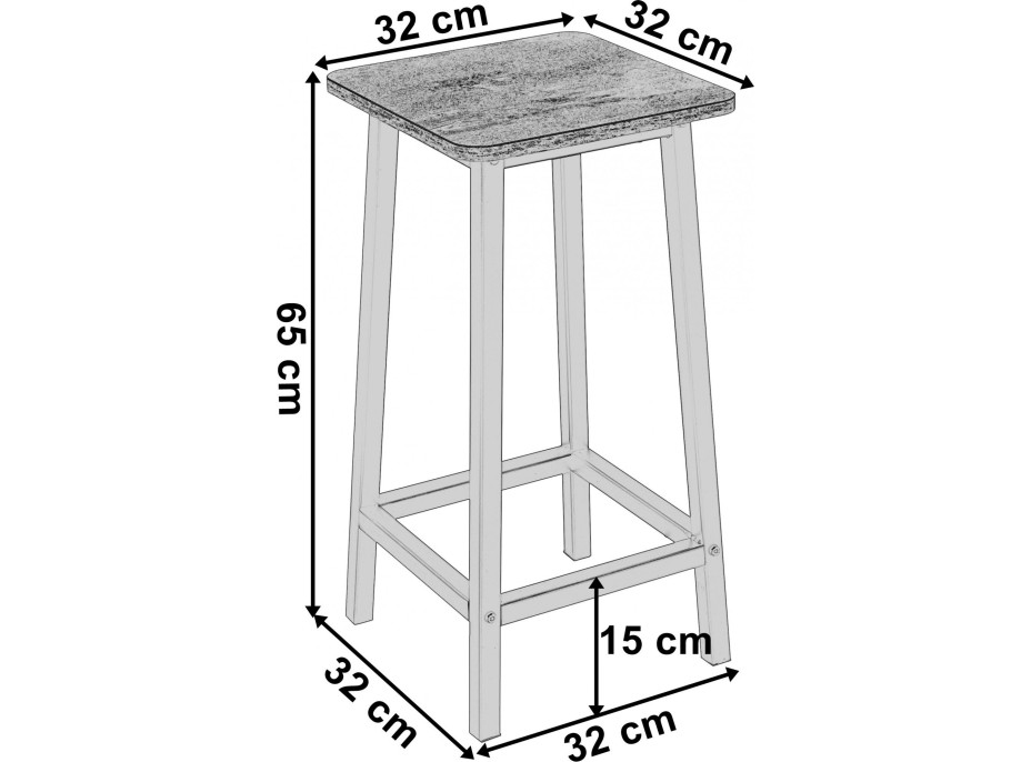 Loftová barová stolička KENT RUSTIC