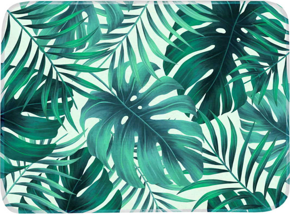 Penový koberec LEAVES 120x160 cm - Zelené listy