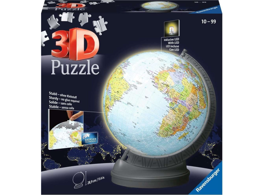 RAVENSBURGER Puzzleball Svietiaci Globus (Zemeguľa) 548 dielikov