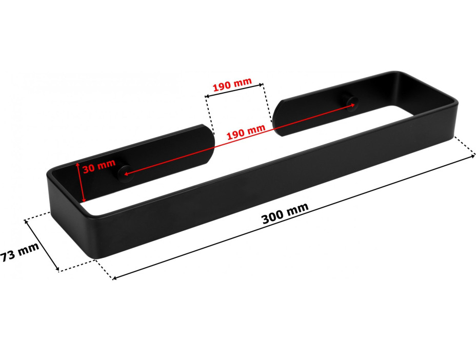 Čierny loftový vešiak Kasos 30 cm