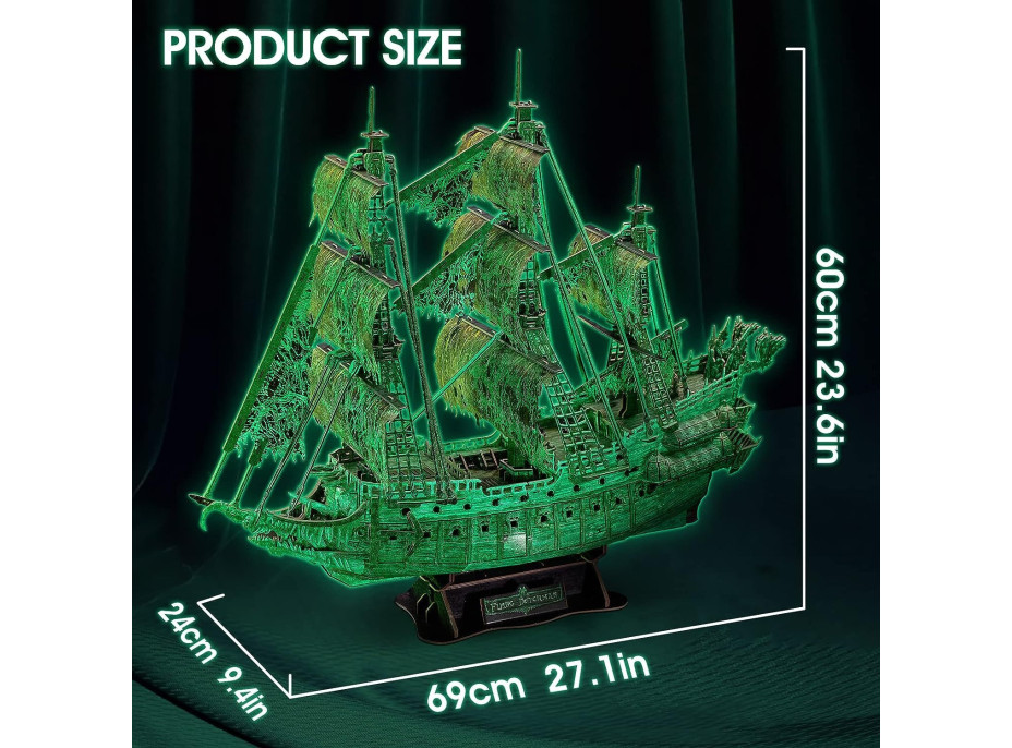 CUBICFUN 3D puzzle Plachetnica Bludný Holanďan (svietiaca v tme) 360 dielikov