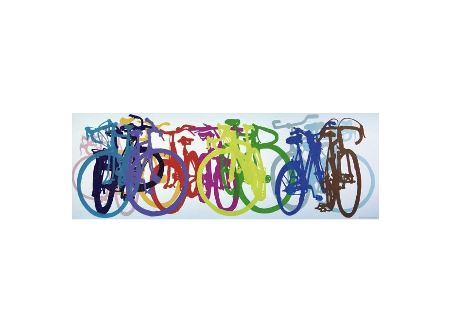 HEYE Panoramatické puzzle Bike Art: Farebný rad 1000 dielikov