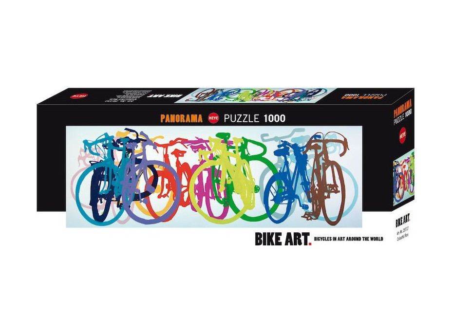 HEYE Panoramatické puzzle Bike Art: Farebný rad 1000 dielikov