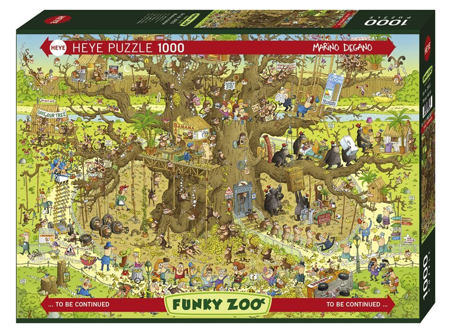 HEYE Puzzle Šialená ZOO: Opičí výbeh 1000 dielikov