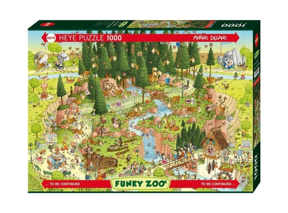 HEYE Puzzle Šialená ZOO: Expozícia Čierny les 1000 dielikov