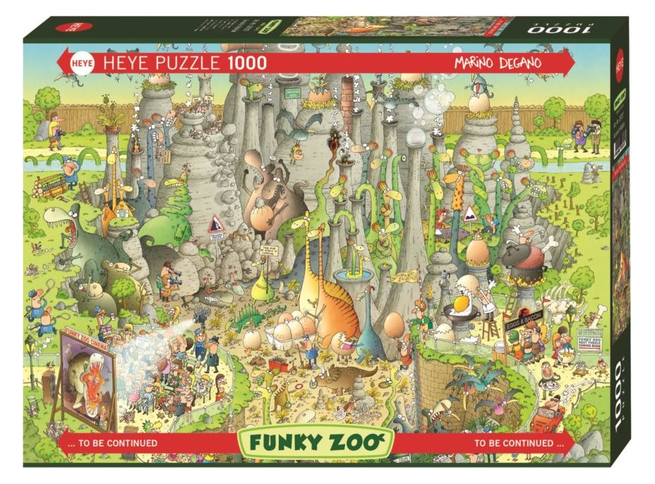 HEYE Puzzle Šialená ZOO: Expozícia Jurský svet 1000 dielikov