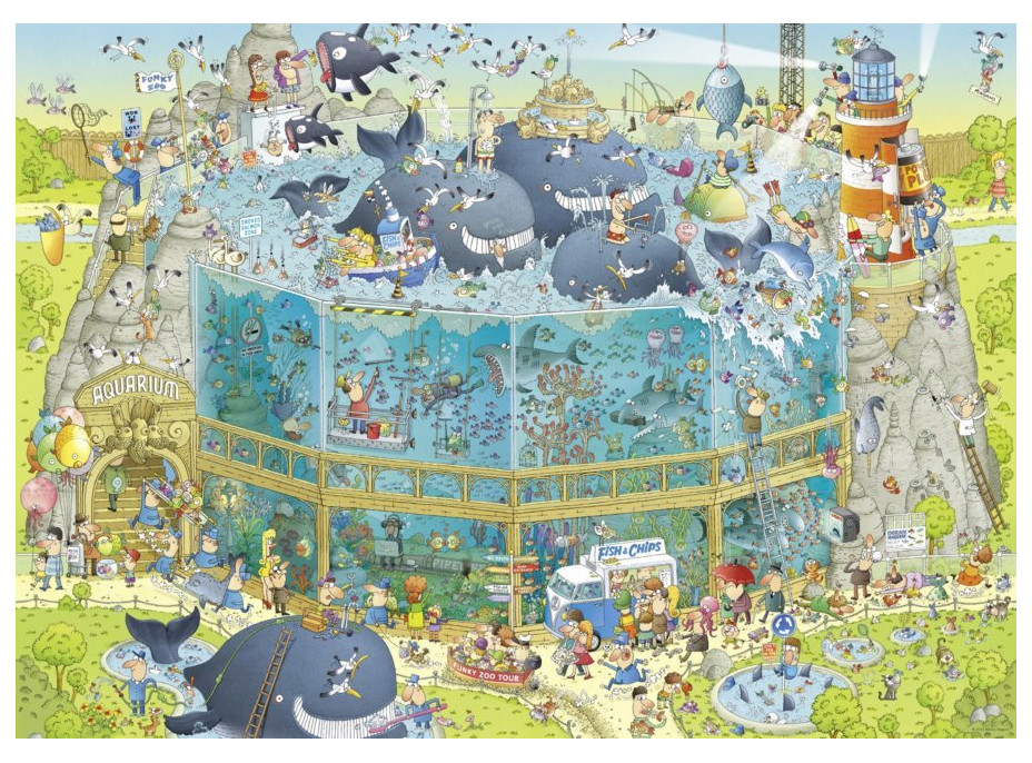 HEYE Puzzle Šialená ZOO: Expozícia Oceán 1000 dielikov