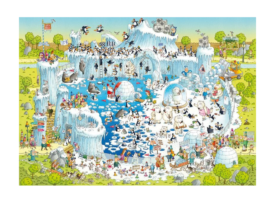 HEYE Puzzle Šialená ZOO: Polárna expozícia 1000 dielikov