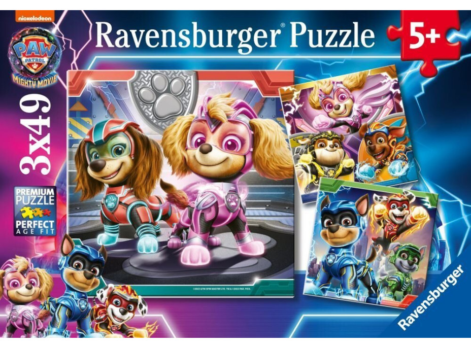 RAVENSBURGER Puzzle Tlapková patrola vo veľkofilme 3x49 dielikov