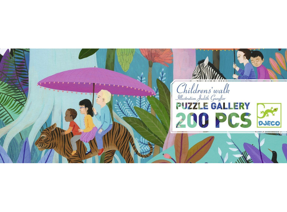 DJECO Panoramatické puzzle Prechádzka džungľou 200 dielikov