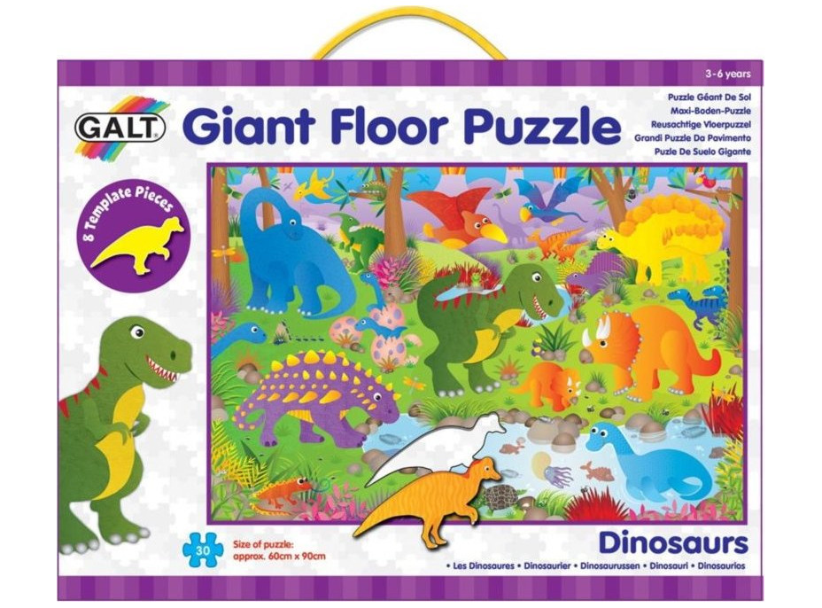 GALT Obrie podlahové puzzle Dinosaury 30 dielikov