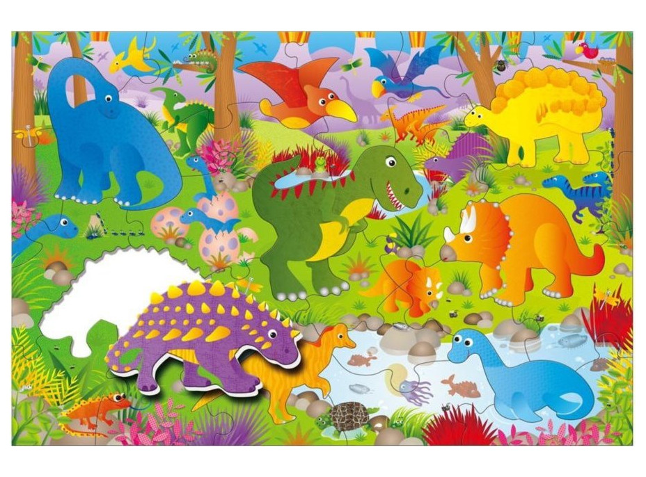 GALT Obrie podlahové puzzle Dinosaury 30 dielikov