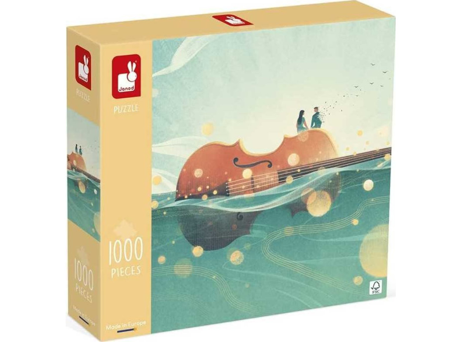 JANOD Puzzle Plávajúce husle 1000 dielikov