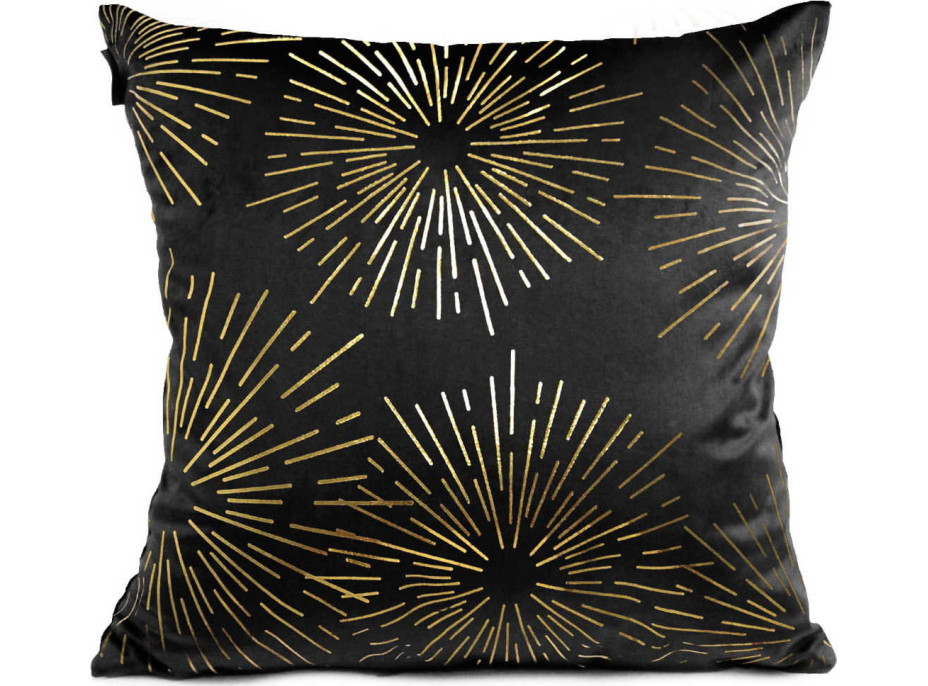 Obliečka na vankúš VELVET GOLDEN Fireworks 40x40 cm - čierna/zlatá