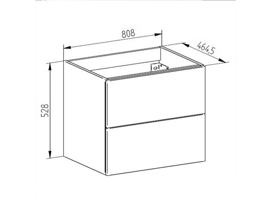 Koupelnová závěsná skříňka pod umyvadlo AIRA 81 cm