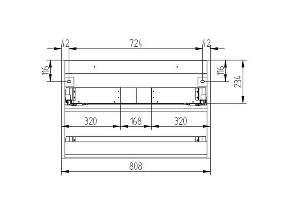 Koupelnová závěsná skříňka pod umyvadlo AIRA 81 cm