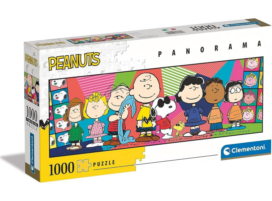 CLEMENTONI Panoramatické puzzle Peanuts 1000 dielikov