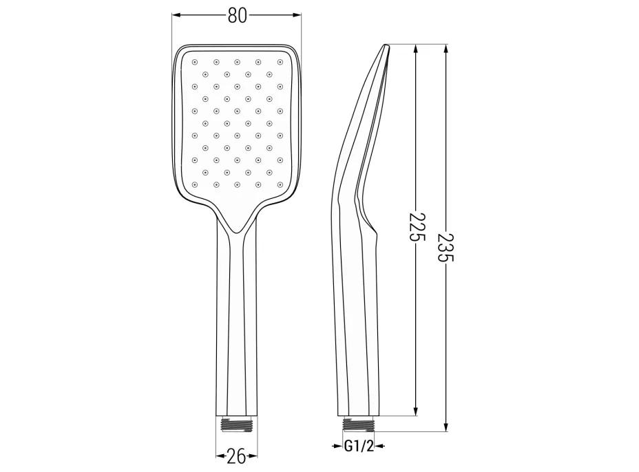 Ručná sprchová hlavica MEXEN R-62 - 1 funkcia - 235x80 mm - čierna, 79562-70