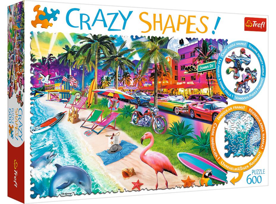 TREFL Crazy Shapes puzzle Pláž Miami 600 dielikov