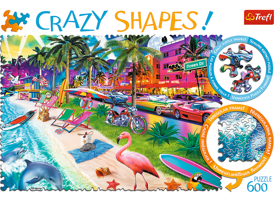 TREFL Crazy Shapes puzzle Pláž Miami 600 dielikov