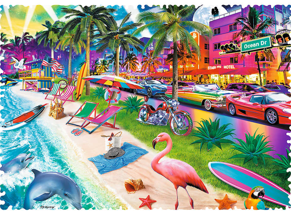 TREFL Crazy Shapes puzzle Pláž Miami 600 dielikov